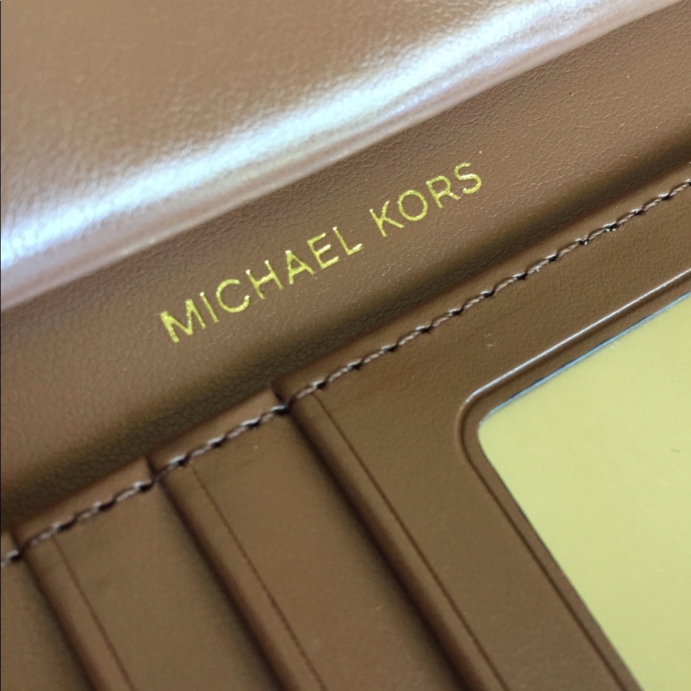 Michael Kors Brown Multi Double Zipper Wristlet - Picture 8 of 13